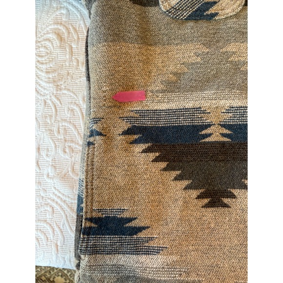 Jachs Men Small Western Blue/Beige/Grey Sherpa/Faux Fur Lined Shirt Jacket - Picture 10 of 14